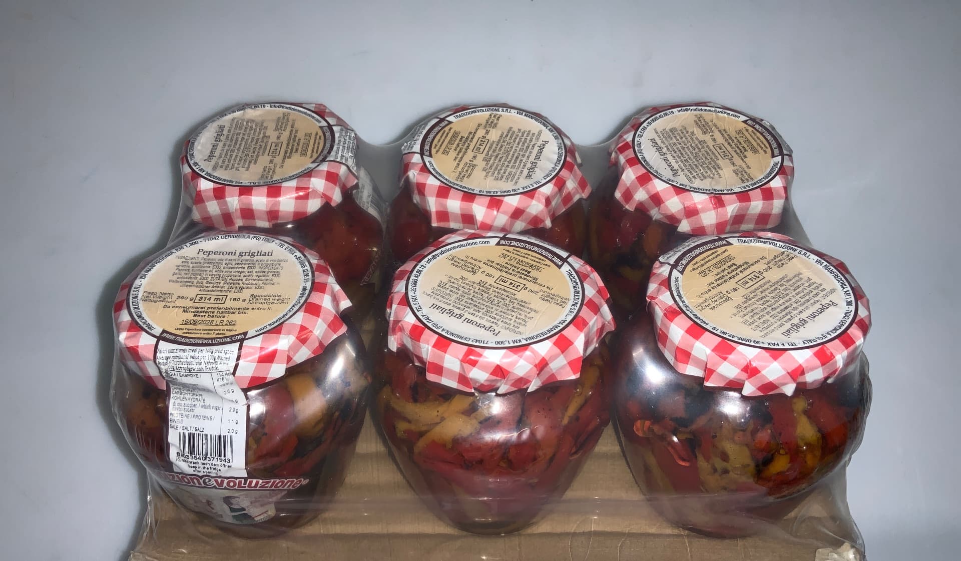 Peperoni ganz gegrillt in Öl 6x314ml